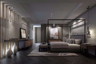 x現代黑白灰套房全景